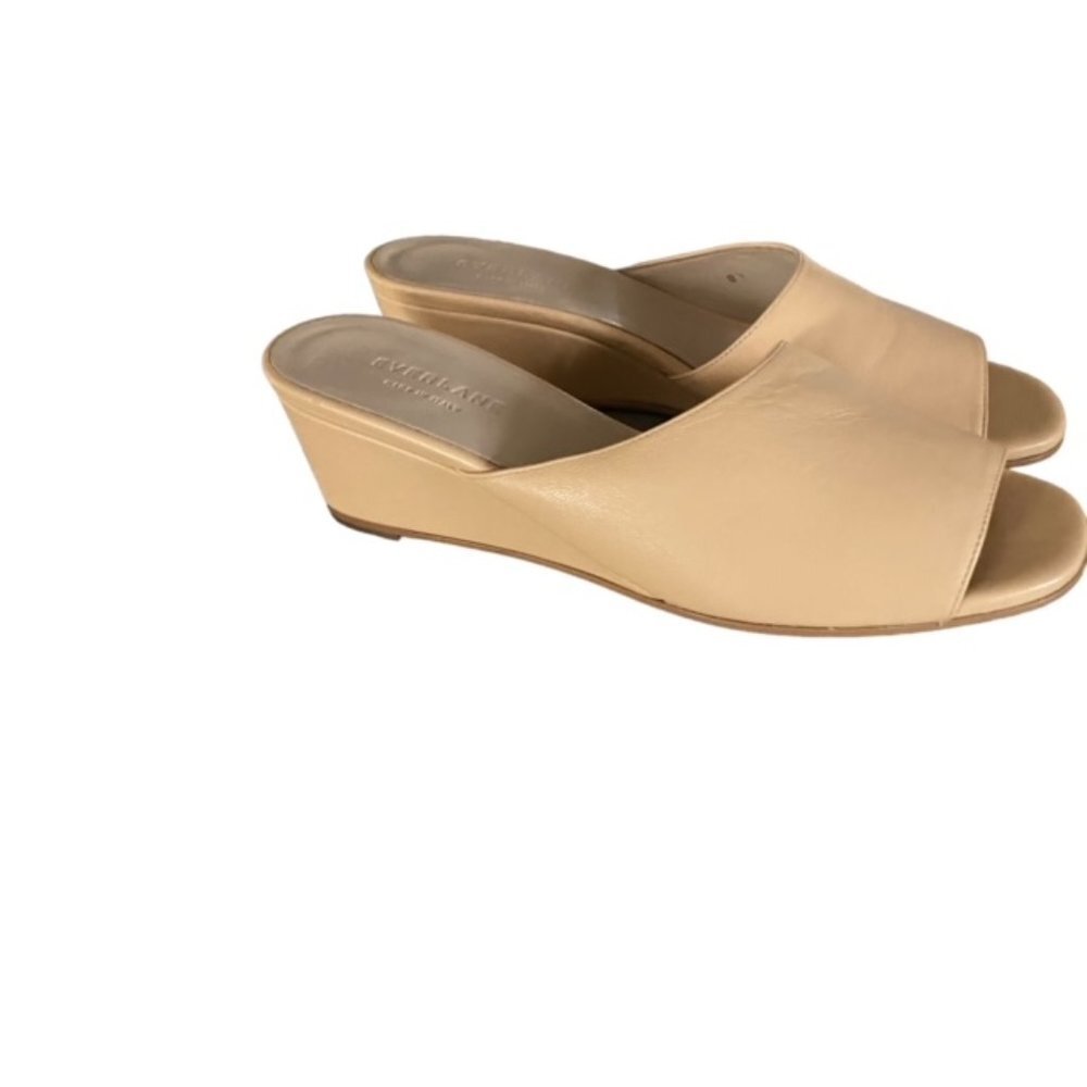 Everlane The Wedge Leather Sandal in Apricot 8.5